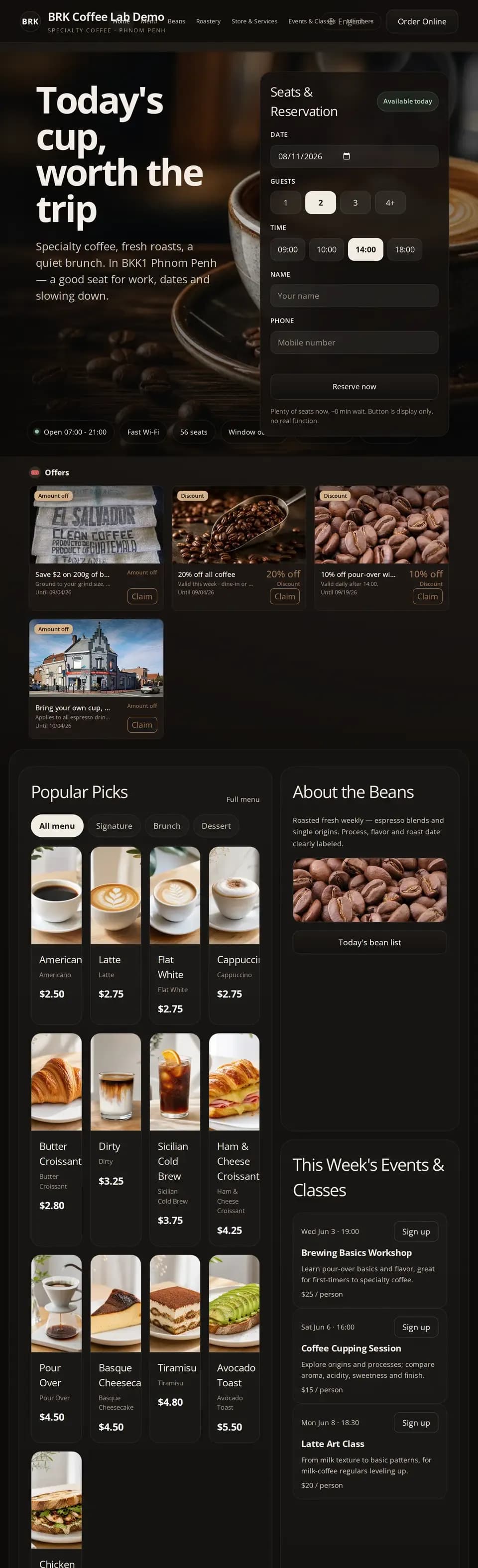 A template screenshot of the kind of shop Dara runs